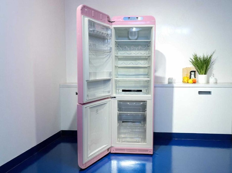 Холодильник SMEG / СМЕГ FAB32LRON1, ретро, 2-кам. рожевий
