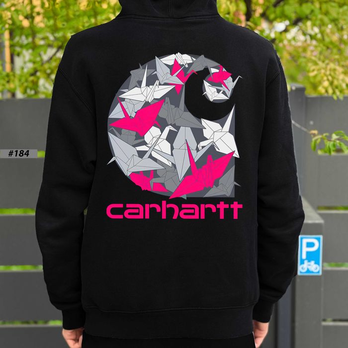 Худи Carhartt 404 Черное | Зипка Кофта Кархарт | Биг Лого Принт