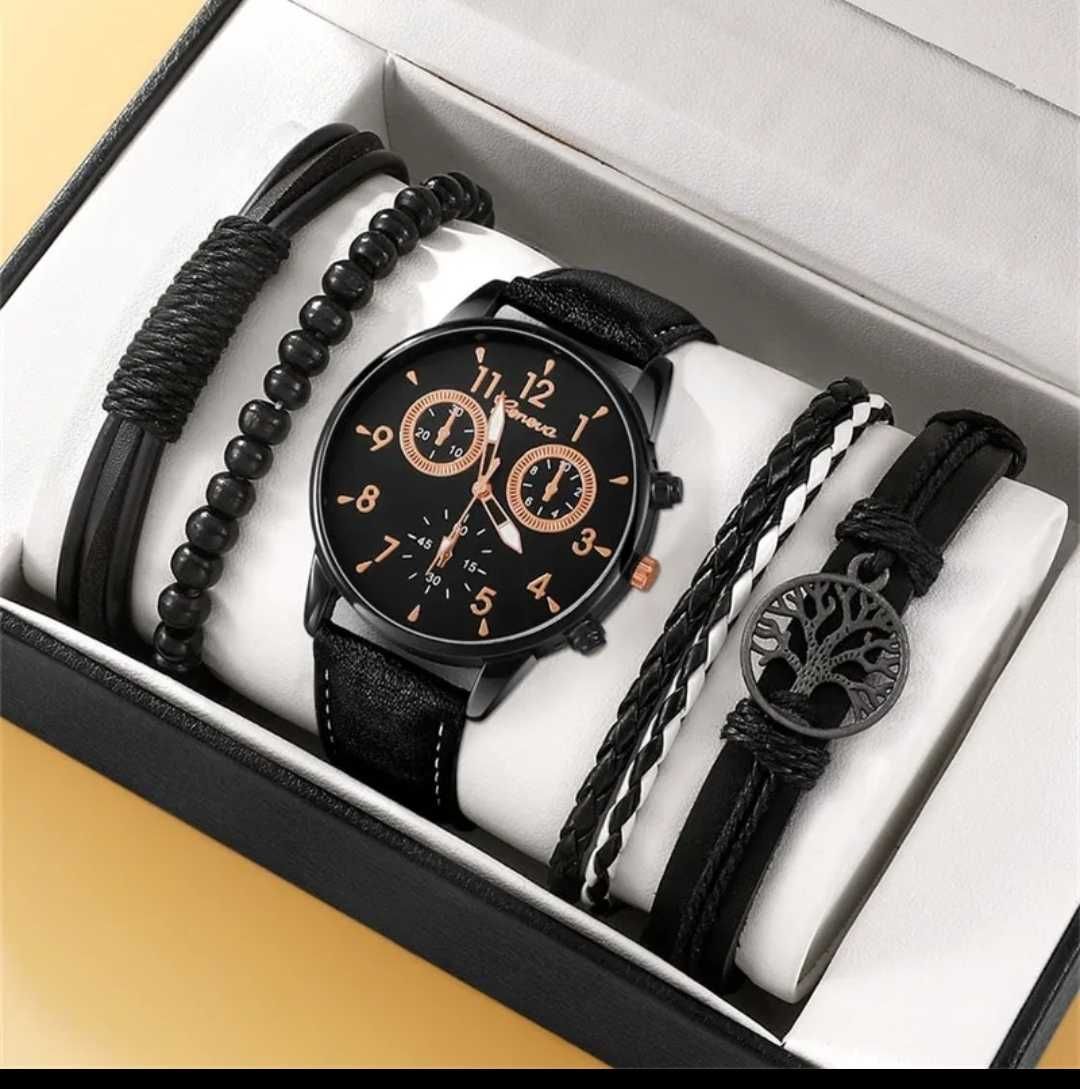 Zestaw na prezent męski zegarek plus bransoletki