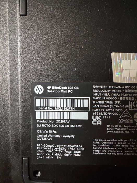 HP ProDesk 805 G6 mini (USFF)