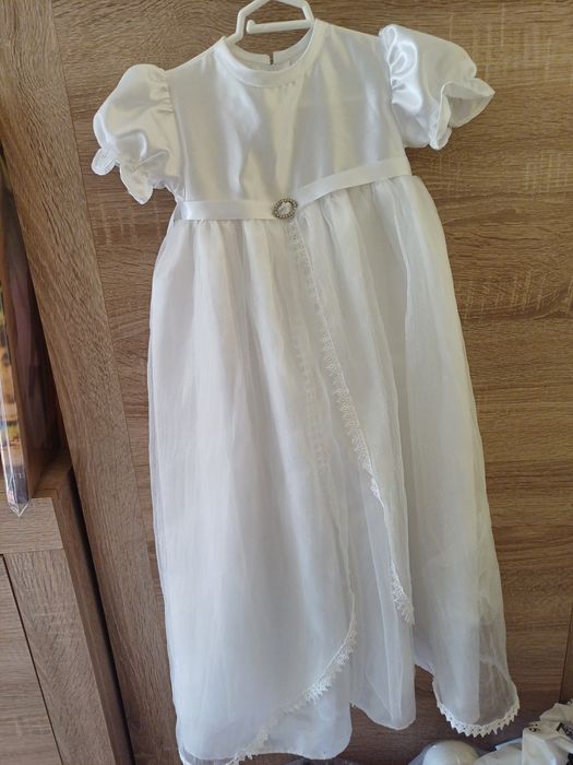 Przepiękna biała długa sukienka chrzest