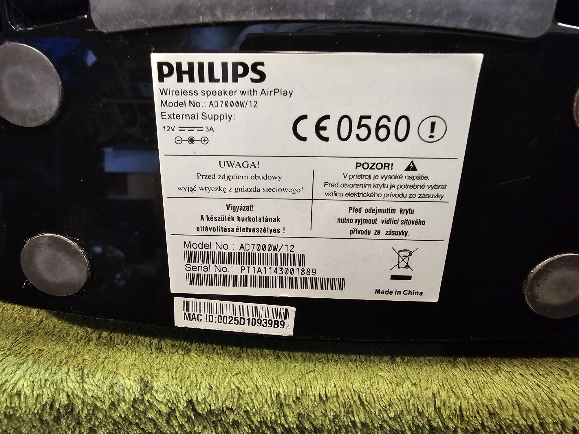 PHILIPS AD7000W/12 głośnik Bluetooth, USB, AUX.