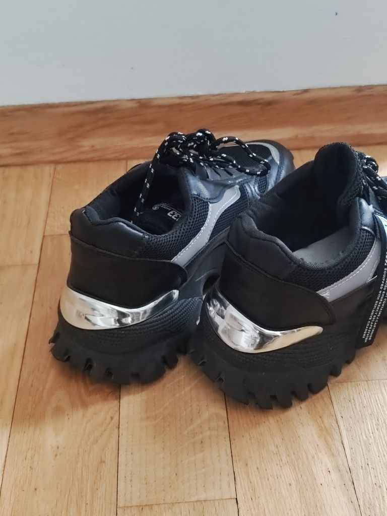 Buty sportowe damskie na grubej podeszwie platformie trampki creep