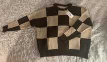 Sweter w szachownice Stradivarius M nowy