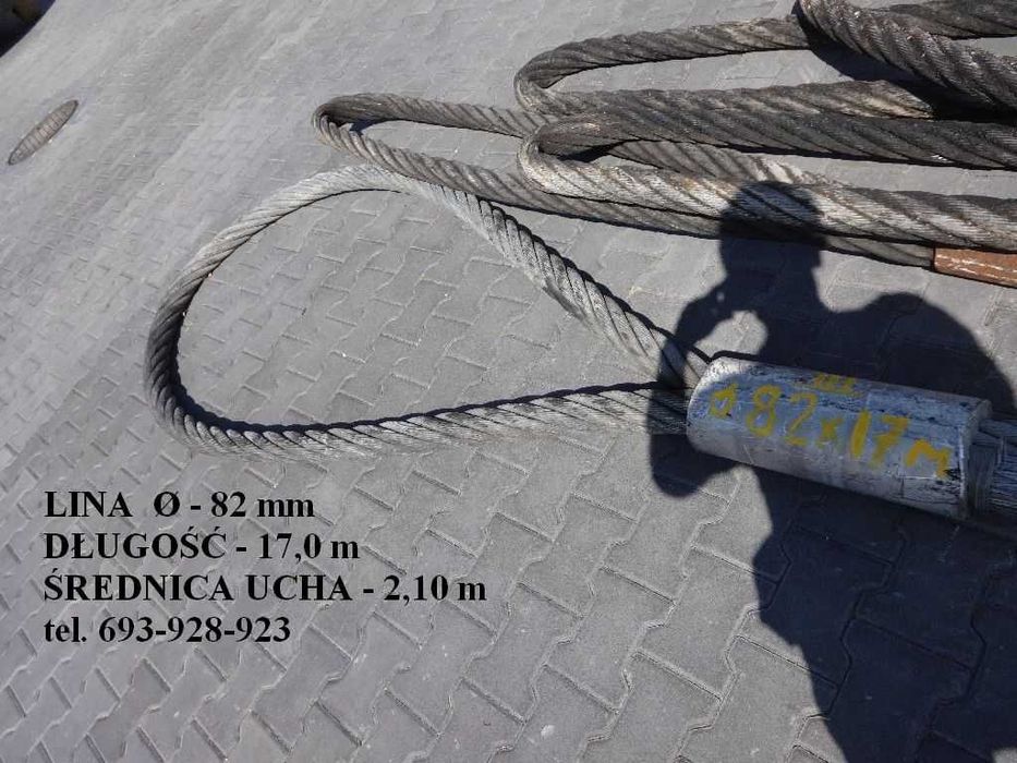 Lina stalowa do dźwigu, żurawi używane tanio sprzedam