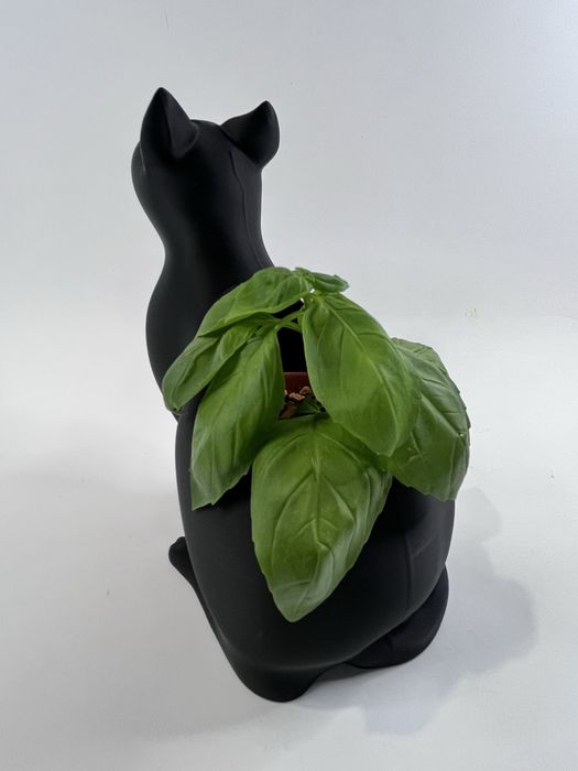 Doniczka Kot Czarny 16 cm wysoka