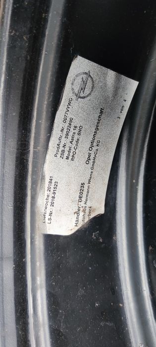 felgi stal 5x105 OPEL strukturalne 6,5Jx16H ET 41 500zł