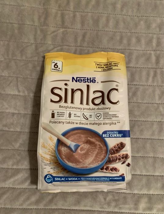 NESTLE SINLAC bezglutenowy produkt zbożowy kaszka bez cukru 4x300g