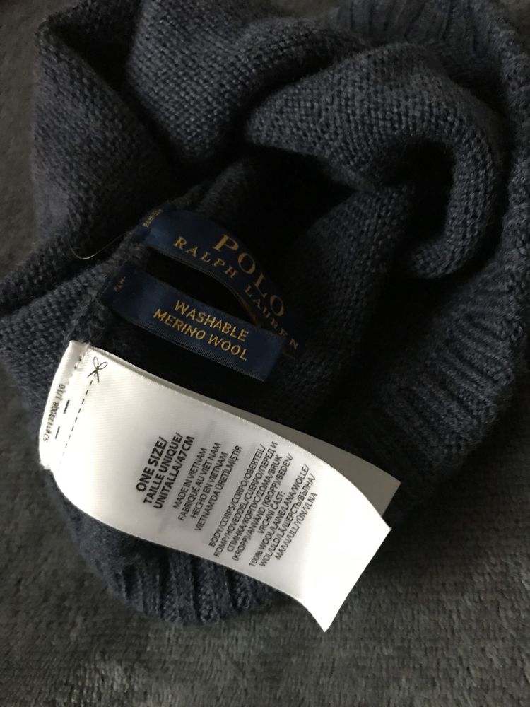 Polo Ralph Lauren czapka zimowa beanie 100% wełna one size unisex