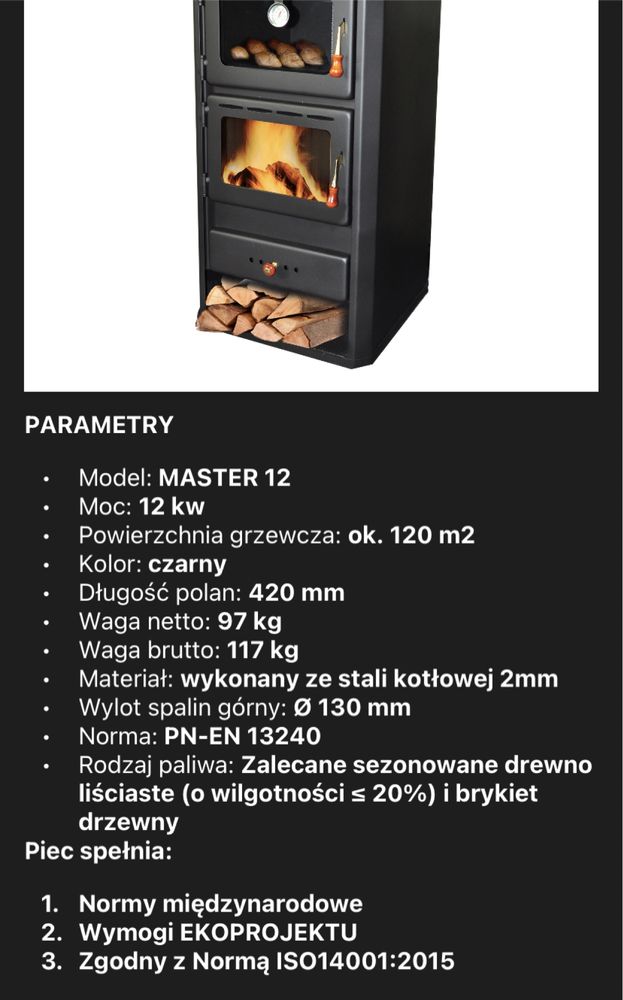 Piecyk kominkowy z osprzetem.