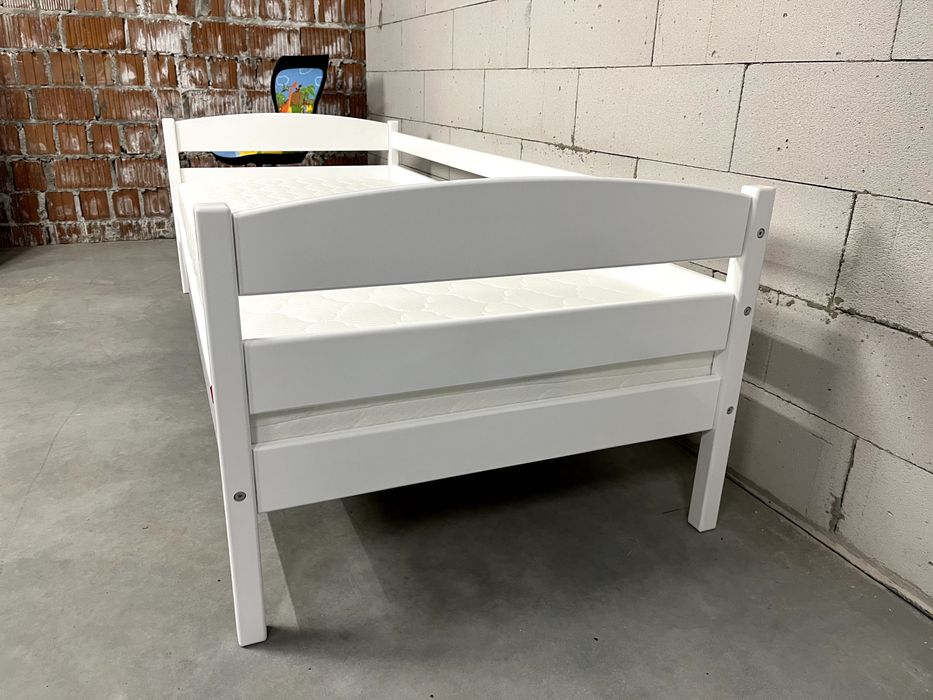 Ліжко односпальне, підліткове дитяче ліжко з дерева і матрац до нього