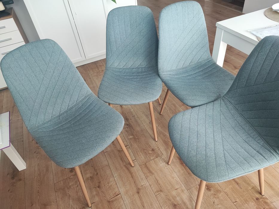 4 szare, tapicerowane krzesła Jonstrup