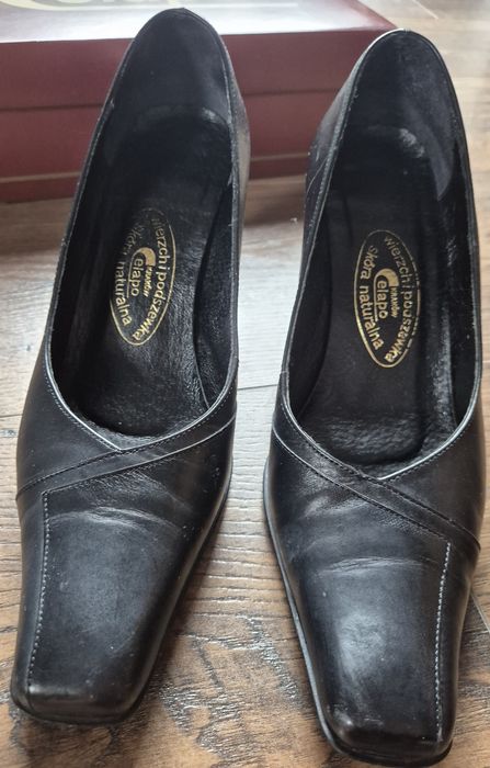 Czarne skórzane Celapo 37 idealne