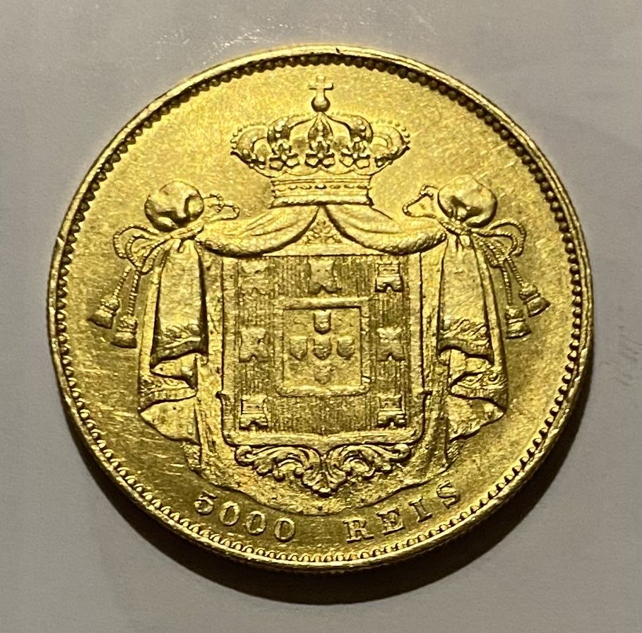 Moeda de ouro 5000 Reis D. MARIA I - 1851