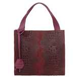 VERA PELLE torebka zamszowa shopper klasyczna kroko V510 c.bordowa