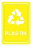 Naklejka na kosz ,,PLASTIK" segregacja odpadów śmieci 30x20 cm