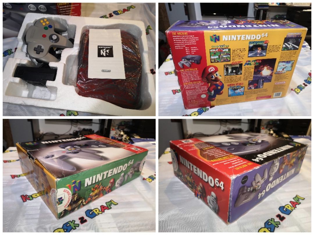 Konsola Nintendo 64 w PUDEŁKU (pad, kabel AC, instrukcja) stan BDB