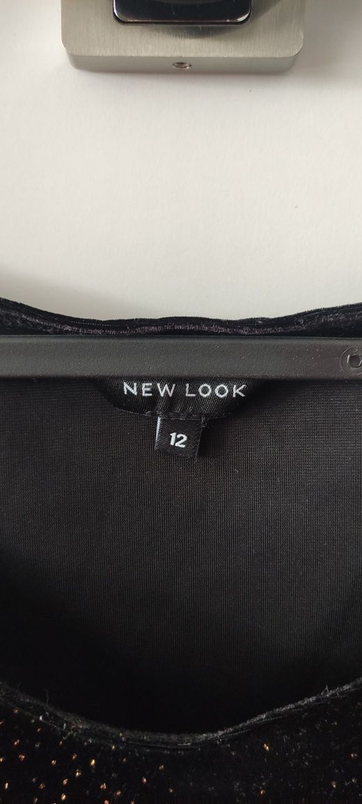 Sukienka welurowa new look 12 M brokat cekiny