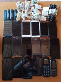 Pakiet 18 telefonów nie sprawdzane różne większość Samsung