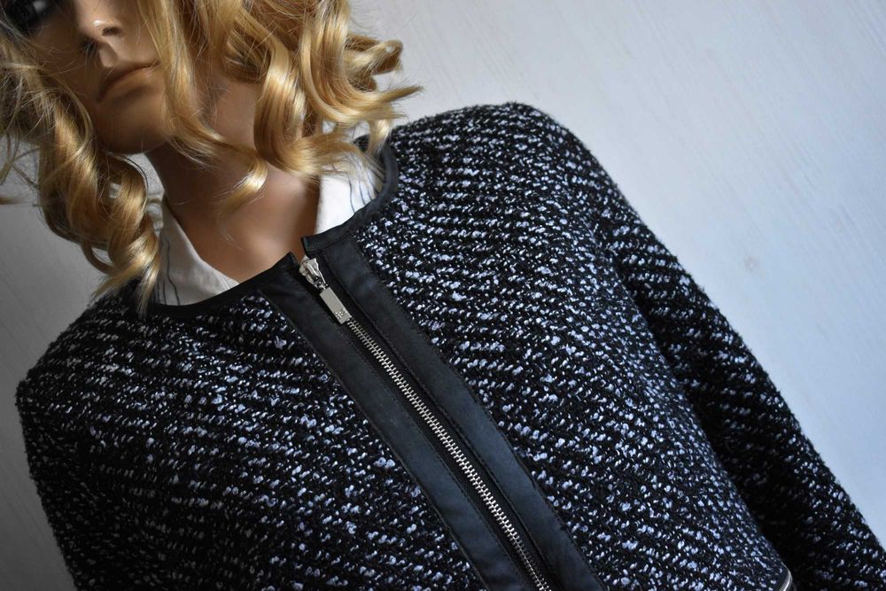 Kurtka 40 L dzianinowa ramoneska marynarka blazer żakiet elegancka