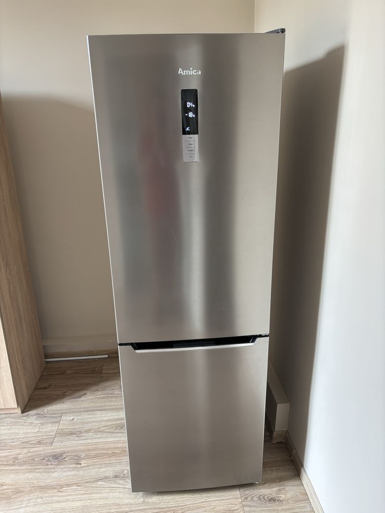 Lodówka chłodziarko-zamrażarka Amica FK3356N.2DFX Inox No Frost 185cm