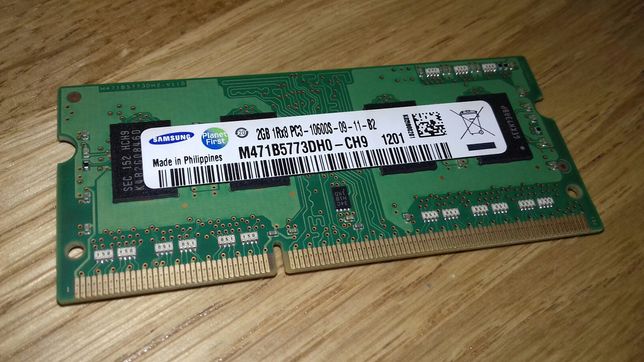 Пам'ять оперативна Samsung SODIMM DDR3-1333 2Gb PC3-10600