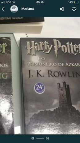 Lote 3 livros Harry Potter como novos