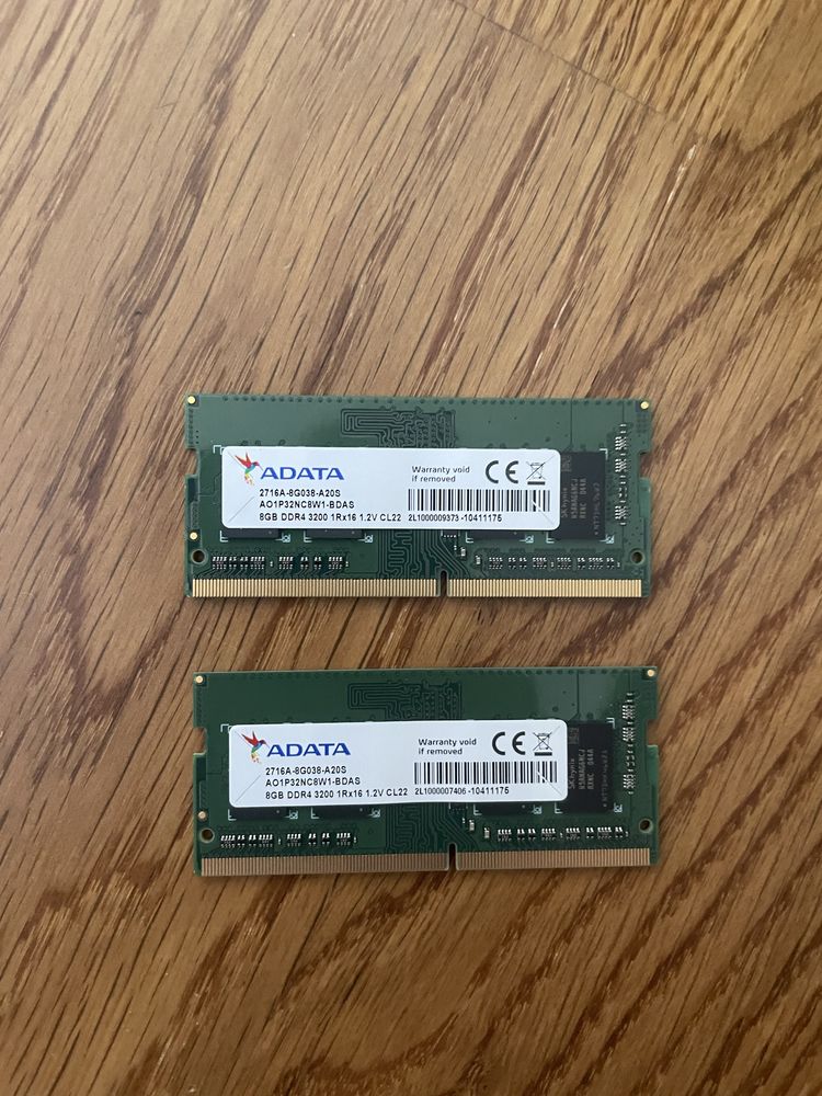 Ram ADATA 8gb x 2  do laptopa