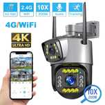8мр Вулична камера V380 Wi-Fi 4G поворотна ВІДЕОКАМЕРА подвійна 8мр