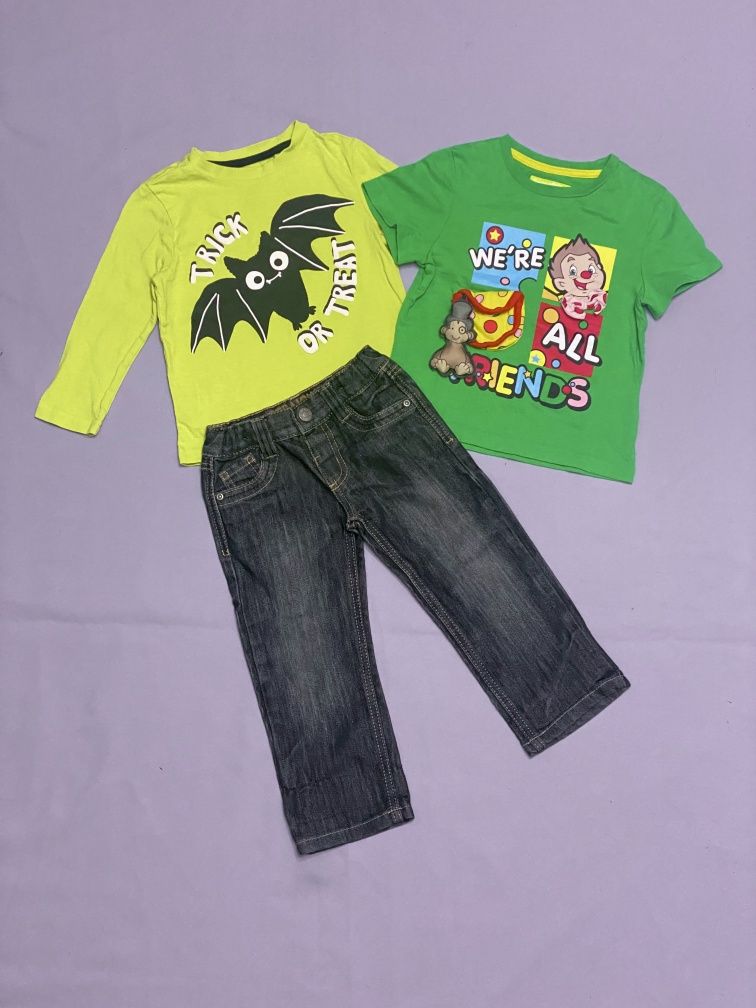 Набор одежды мальчику 2-3 года 98 см джинсы и две футболки