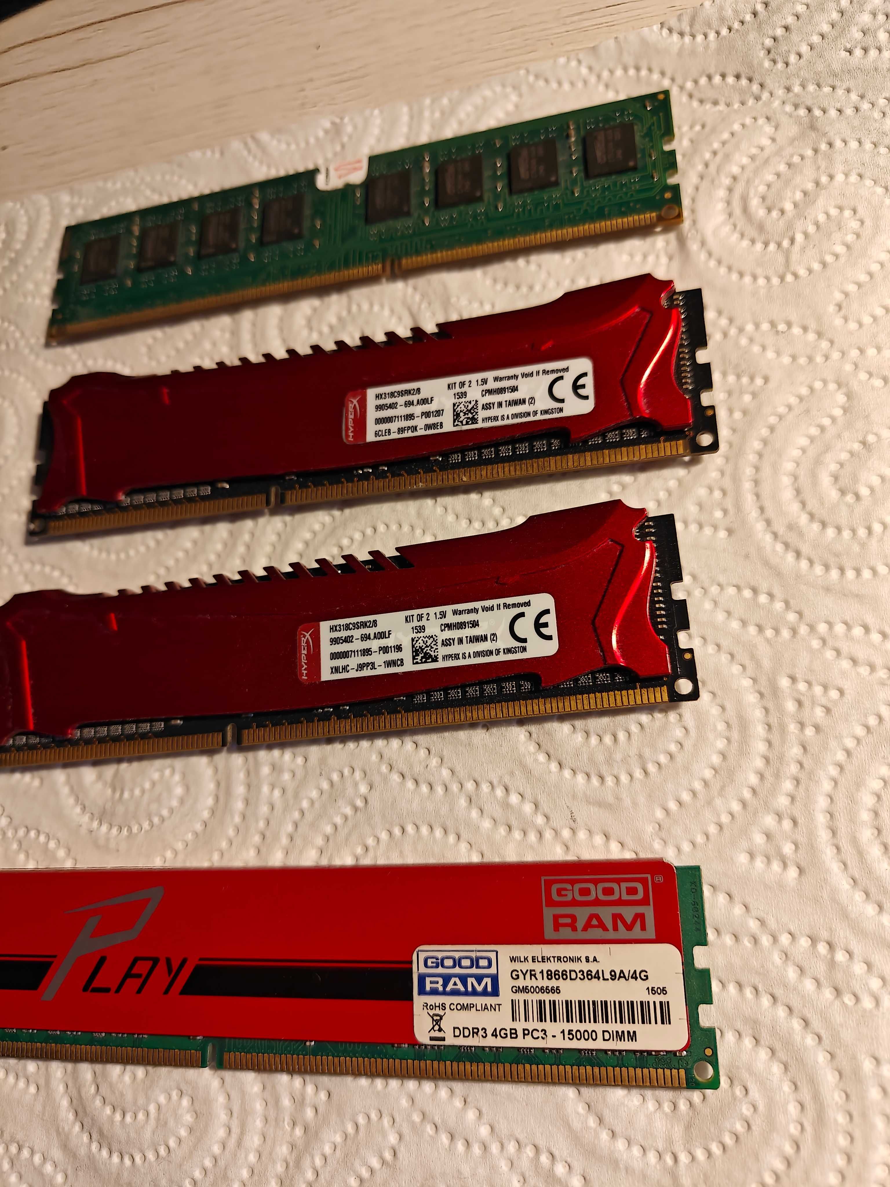 PAMIĘĆ RAM DDR3 20GB, różne taktowania, 4 sztuki