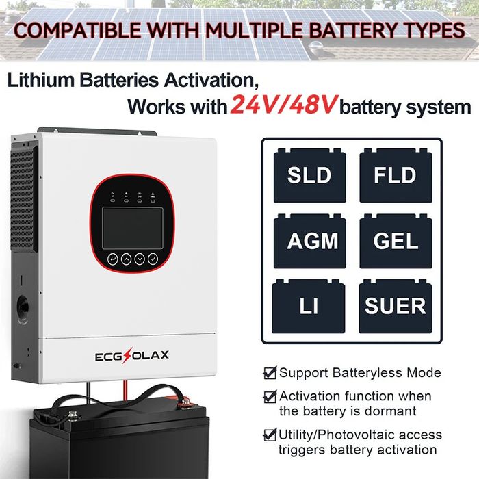 Гибридный инвертор ECGsolax 6.5kv 48v