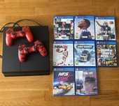 PlayStation 4 500gb + dwa pady + 8 gier