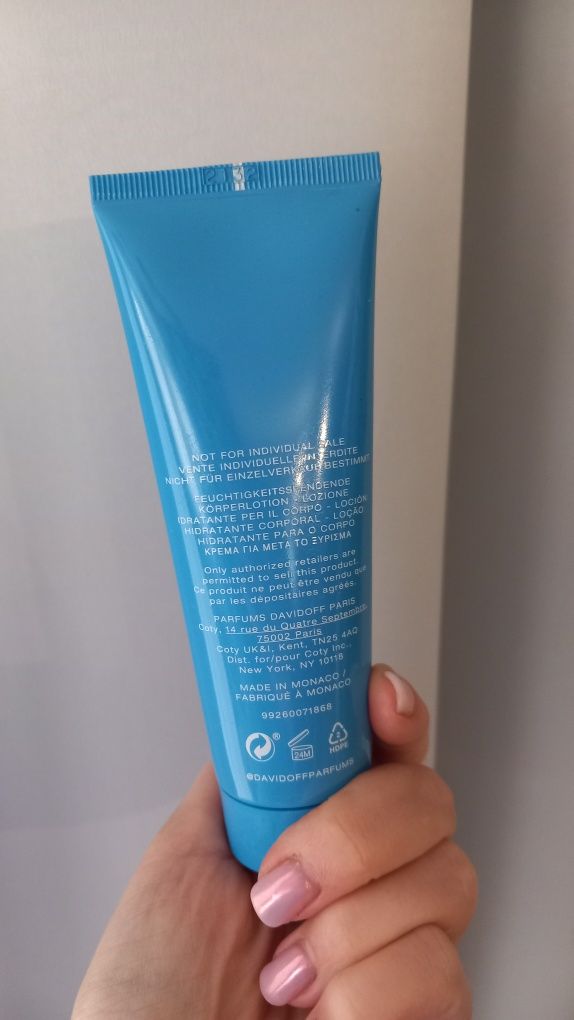 Nowy perfumowany balsam do ciała Davidoff cool water 75 ml