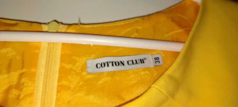 Żółta prosta elegancka sukienka Cotton Club 38