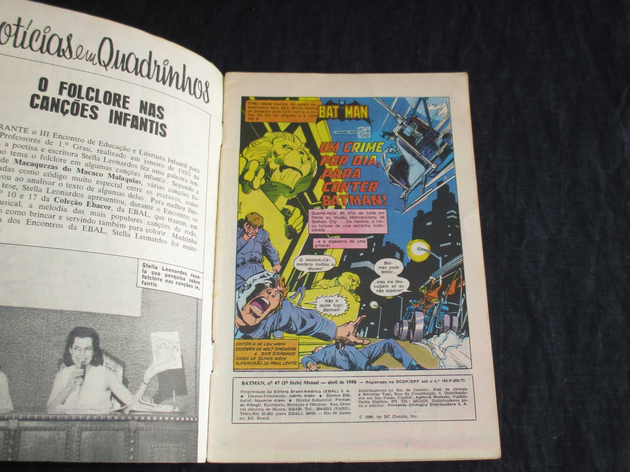 Livros BD Batman EBAL Formatinho 1978