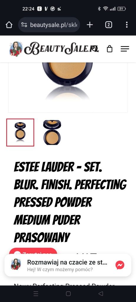 Estee Lauder puder set.blur.finish perfecting pressed powder