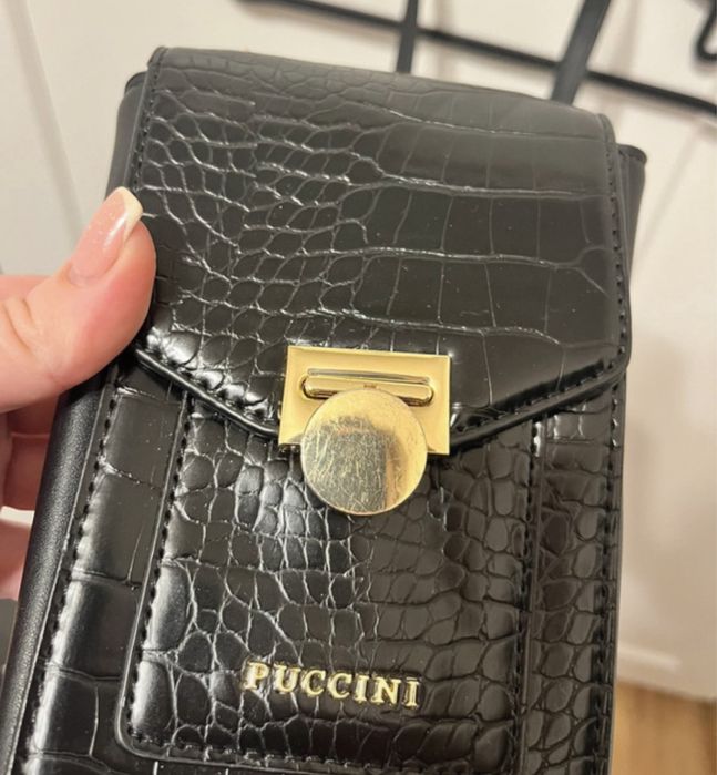 Mini torebka puccini na łańcuszku ze skóry