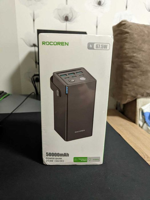 PowerBank Rocoren 50000 mAh. Зарядка до 67.5 Вт