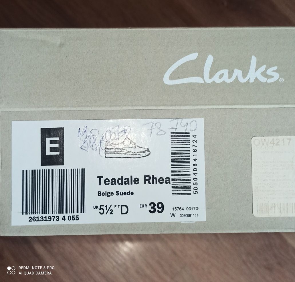 Напівчеревики Clarks 39 розмір