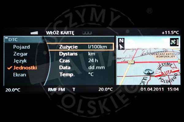 BMW E65 E66 polskie menu lektor mapa