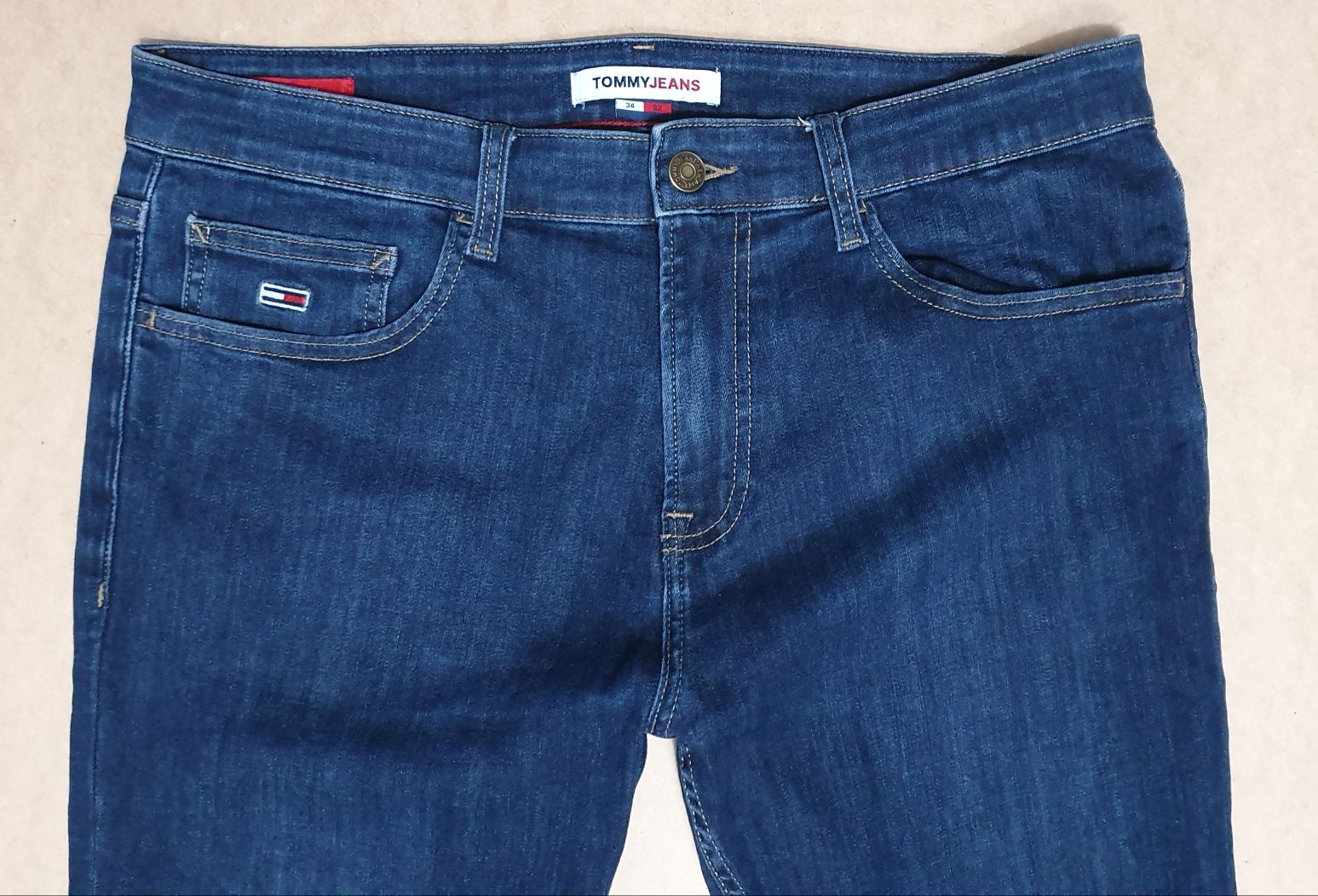 TOMMY HILFIGER roz. 34/32 super skinny pas 92 cm elastyczne super stan