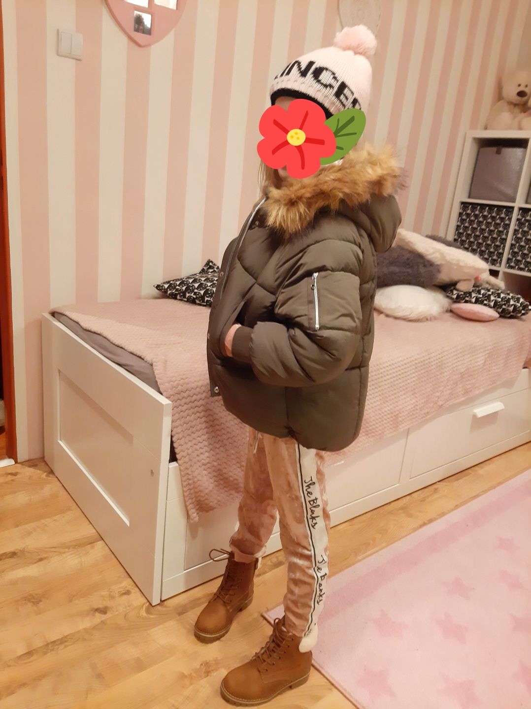 Kurtka Reserved 128 Zimowa Ocieplana Puchowa Puffer Kaptur