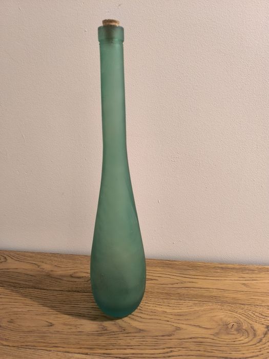 Wazon butelka szkło dekoracyjne w kolorze zielonym 42,5 cm