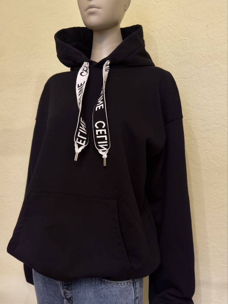Celine Drawstrings Hoodie Black