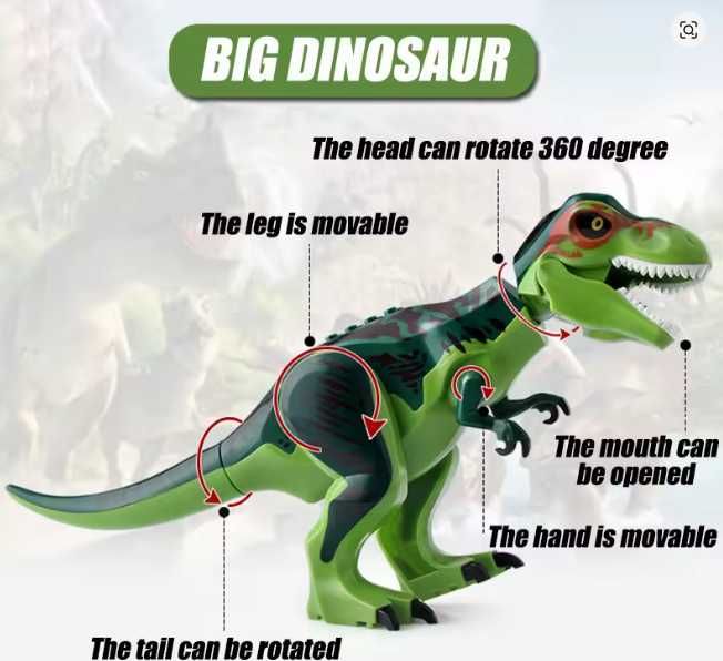 T-REX / INDOMINUS do LEGO Jurassic World Dinozaur Figurka Klocki Model