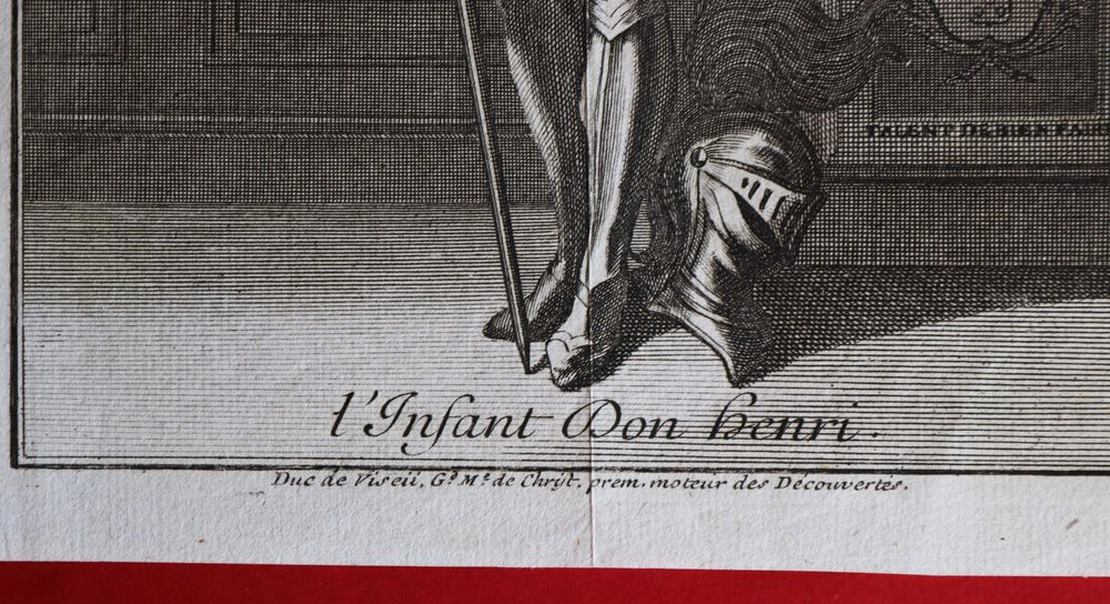 Infante D. Henrique Grão Mestre Ordem Cristo gravura 1733, rara