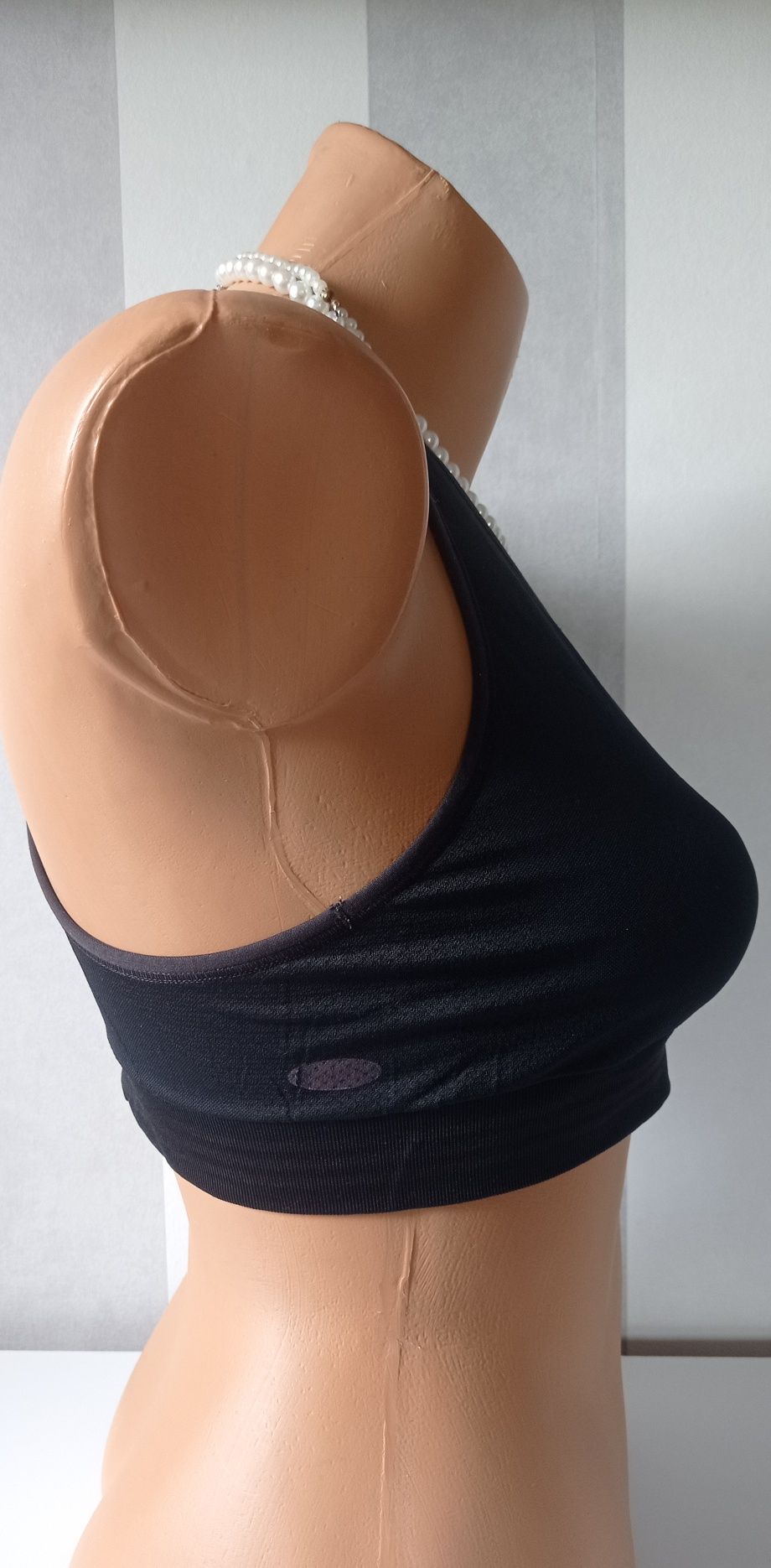 Biustonosz sportowy bez gąbek czarny adidas crop top S