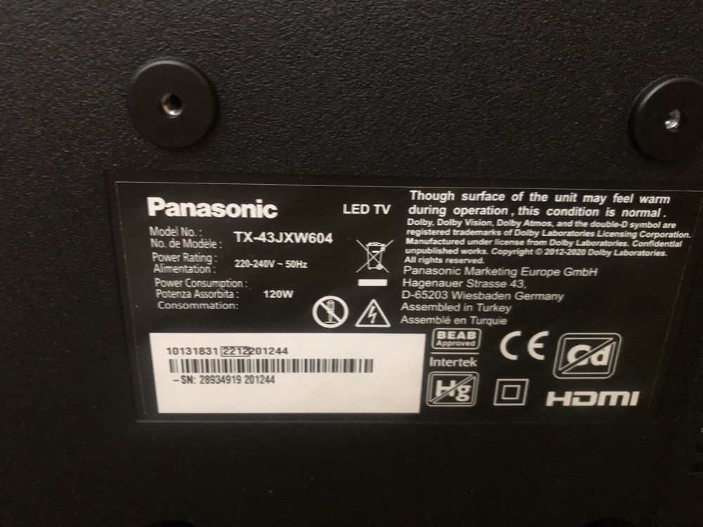 Новый Panasonic TX-43JXW604, UHD, 4K, HDR, Smart, YouTube,
