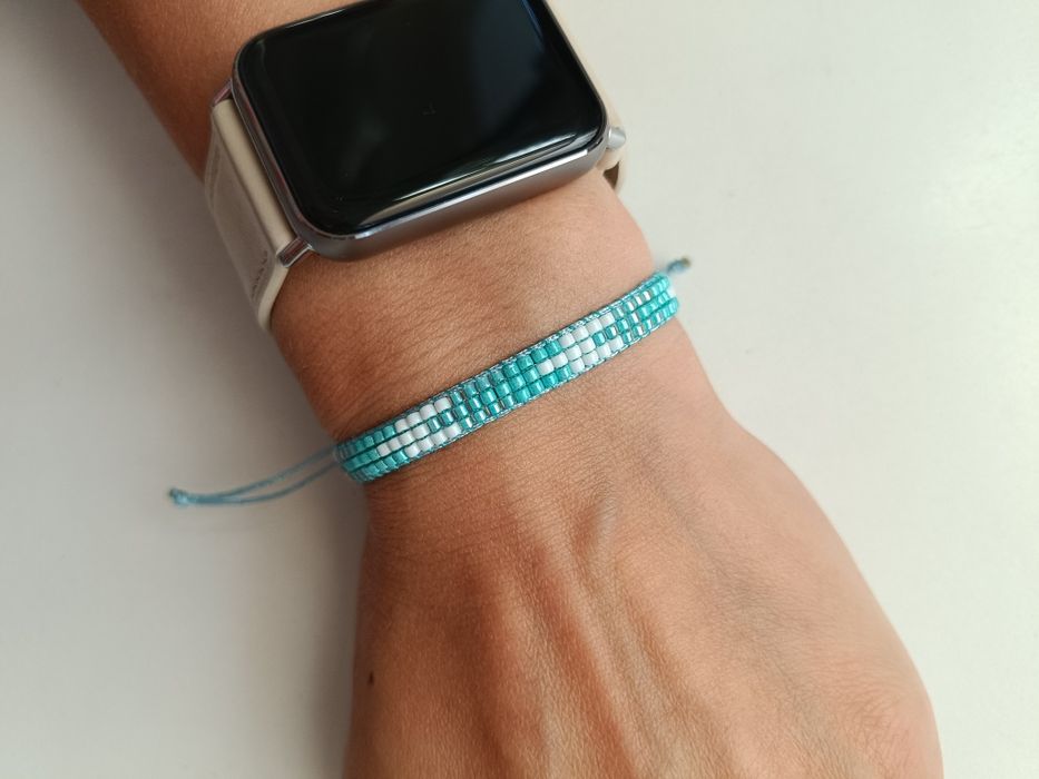 Turkus i biel bransoletka handmade